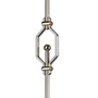 Barreau inox (AISI 304) avec décor en laiton