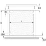 Pince à verre 45x45mm à fixer sur tube rond, inox (AISI 316), différentes dimensions