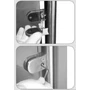 Poteau inox avec ancrage au sol, tube rond, rosace de couverture, 2 pinces à verre et support de main courante (AISI 316)