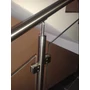 Pince à verre 45x45mm à fixer sur tube rond, inox (AISI 316), différentes dimensions