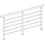 Support de main courante pour tube carré ou rond, inox (AISI 304)