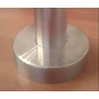 Poteau inox avec ancrage au sol, tube rond, rosace de couverture, 5 supports de barre traversante (Ø12 mm) et support de main courante (AISI 316), différentes dimensions