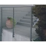 Poteau inox avec ancrage mural, supports de barre traversante intérieure (Ø12) et support de main courante articulé, acier inoxydable (AISI 304), différentes dimensions