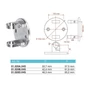 Platine de fixation laterale, inox (AISI 304), différentes dimensions