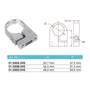 Bride d'ancrage pour poteau rond, inox (AISI 304), différentes dimensions