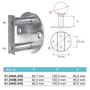 Platine de fixation laterale, inox (AISI 304), différentes dimensions