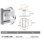 Platine de fixation laterale, inox (AISI 316), poli miroir