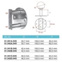 Platine de fixation laterale, inox (AISI 304), différentes dimensions