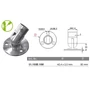 Platine murale orientable, inox (AISI 316), poli miroir