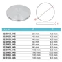 Platine ronde, inox (AISI 304), différentes dimensions