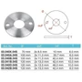 Platine ronde, inox (AISI 304), différentes dimensions