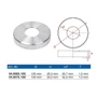 Image 2/5 - Rosace de couverture, inox (AISI 316), H25mm, différentes dimensions