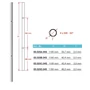 Poteau inox, tube rond, pré-percé pour pince à verre, avec trou 4xM8 90° (AISI 304), différentes dimensions