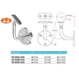 Support de main courante pour tube rond, articulé, inox (AISI 304), différentes dimensions