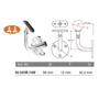 Support de main courante pour tube rond, articulé, inox (AISI 316), poli miroir