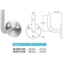 Support de main courante avec filetage intérieur M6, inox (AISI 304)