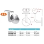 Support de main courante pour tube rond, inox (AISI 304), différentes dimensions