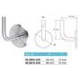 Support de main courante avec filetage intérieur M6, inox (AISI 304)