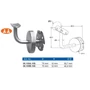 Support de main courante pour tube rond avec rosace de recouvrement, inox (AISI 316), différentes dimensions