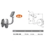 Support de main courante pour tube rond, articulé, avec rosace de couverture, inox (AISI 316), poli miroir