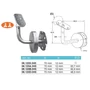 Support de main courante pour tubes ronds et carrés, articulé, avec rosace de couverture, inox (AISI 304), différentes dimensions