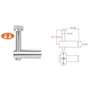 Support de main courante pour tube carré, à fixer sur tube carré, réglable en hauteur, inox (AISI 304)