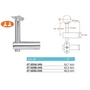 Support de main courante pour tube rond, fixable sur tube carré, réglable en hauteur, inox (AISI 304), différentes dimensions