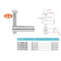Support de main courante pour tube rond, à fixer sur tube rond, réglable en hauteur, inox (AISI 304), différentes dimensions