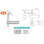 Support de main courante pour tube carré, à fixer sur tube rond, réglable en hauteur, articulé, inox (AISI 304), différentes dimensions