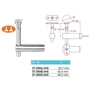 Support de main courante pour tube rond, à fixer sur tube carré, réglable en hauteur, articulé, inox (AISI 304), différentes dimensions