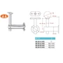 Support de main courante pour tubes ronds et carrés, à fixer sur tubes carrés, réglable en hauteur, inox (AISI 304), différentes dimensions
