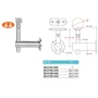 Support de main courante pour tube rond et carré, à fixer sur tube carré, articulé, réglable en hauteur, inox (AISI 304), différentes dimensions