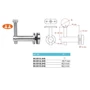 Support de main courante pour tubes ronds et carrés, à fixer sur du verre, réglable en hauteur, inox (AISI 304), différentes dimensions