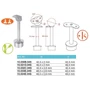 Support de main courante rond, pour tube rond, avec plaque de support 135°, inox (AISI 304), différentes dimensions