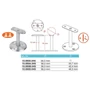 Support de main courante pour tube rond et carré, à visser, inox (AISI 304), différentes dimensions