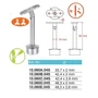Support de main courante pour tube carré, pour tube rond, articulé, inox (AISI 304), différentes dimensions