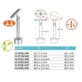 Support de main courante rond, pour tube rond, articulé, inox (AISI 304), différentes dimensions