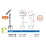 Support de main courante rond, pour tube rond, articulé, inox (AISI 316), différentes dimensions
