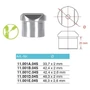 Support de main courante pour tube carré, pour tube rond, inox (AISI 304), différentes dimensions
