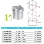 Support de main courante et connecteur pour tube rond, pour tube rond, inox (AISI 304), différentes dimensions