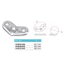 Plaque de support 135° pour tube rond, inox (AISI 304), différentes dimensions