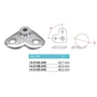 Plaque de support 90° pour tube rond, inox (AISI 304), différentes dimensions