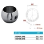 Anneau de support pour tube rond, inox (AISI 304), différentes dimensions