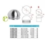 Embout demi-sphérique pour tube rond, inox (AISI 304), différentes dimensions