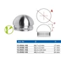 Embout demi-sphérique pour tube rond, inox (AISI 316), différentes dimensions