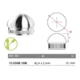 Embout demi-sphérique pour tube rond, inox (AISI 316), poli miroir