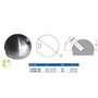 Embout demi-sphérique pour tube rond avec filetage M8, inox (AISI 316), différentes dimensions