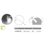 Embout demi-sphérique pour tube rond avec filetage M8, inox (AISI 316), poli miroir