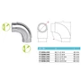 Coude 90°, inox (AISI 304), différentes dimensions