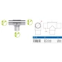 Raccord en T, inox (AISI 316), différentes dimensions